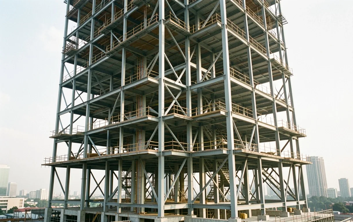 Structural foundation and steel lattice